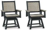 Ashley Driftwood/Black Mount Valley Swivel Chair (Set of 2) - P384 - 604A - Home Elegance USA - 1