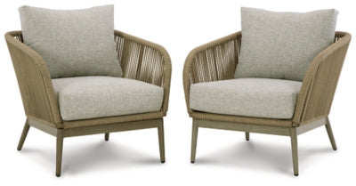 Ashley Beige Swiss Valley Lounge Chair w/Cushion (Set of 2)