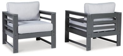 Ashley Charcoal Gray Amora Lounge Chair w/Cushion (Set of 2) - P417 - 820 - Home Elegance USA - 1