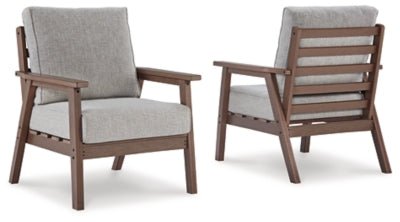 Ashley Brown/Beige Emmeline Lounge Chair w/Cushion (Set of 2) - P420 - 820 - Home Elegance USA - 1