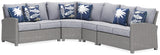 Ashley Light Gray Naples Beach P439P2 4-Piece Outdoor Sectional