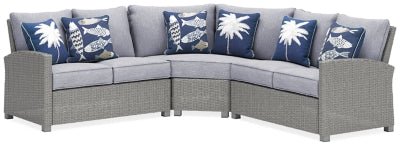 Ashley Light Gray Naples Beach P439P1 3 - Piece Outdoor Sectional - P439P1 - Home Elegance USA - 1