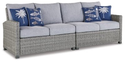 Ashley Light Gray Naples Beach RAF/LAF Loveseat w/CUSH (Set of 2) - P439 - 854 - Home Elegance USA - 1