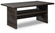 Ashley Dark Brown/Beige Easy Isle RECT Multi - Use Table | Home Elegance USA