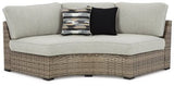 Ashley Beige Calworth Curved Loveseat with Cushion - P458 - 861 - Home Elegance USA - 1