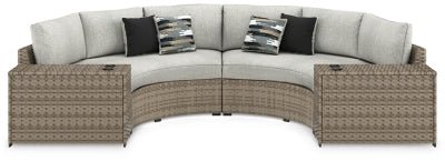 Ashley Beige Calworth P458P10 4 - Piece Outdoor Sectional - P458P10 - Home Elegance USA - 1