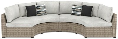 Ashley Beige Calworth P458P3 2 - Piece Outdoor Sectional - P458P3 - Home Elegance USA - 1