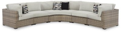 Ashley Beige Calworth P458P11 5 - Piece Outdoor Sectional - P458P11 - Home Elegance USA - 1