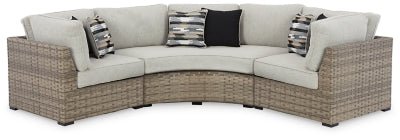 Ashley Beige Calworth P458P9 3 - Piece Outdoor Sectional - P458P9 - Home Elegance USA - 1