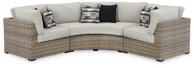 Ashley Beige Calworth P458P9 3-Piece Outdoor Sectional