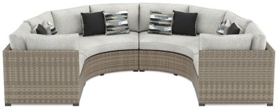 Ashley Beige Calworth P458P7 4 - Piece Outdoor Sectional - P458P7 - Home Elegance USA - 1