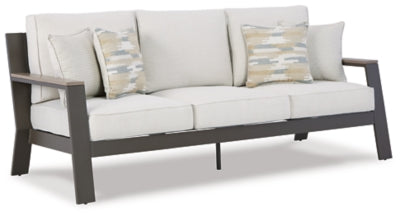 Ashley Taupe/White Tropicava Sofa with Cushion