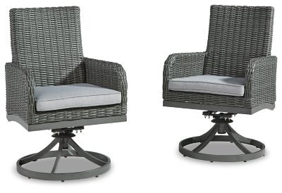 Ashley Gray Elite Park Swivel Chair w/Cushion (Set of 2) - P518 - 602A - Home Elegance USA - 1