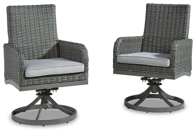 Ashley Gray Elite Park Swivel Chair w/Cushion (Set of 2)