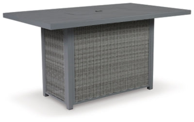 Ashley Gray Palazzo RECT Bar Table w/Fire Pit