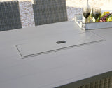 Gray Palazzo RECT Bar Table w/Fire Pit | Ashley