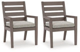 Ashley Gray/Brown Hillside Barn Arm Chair With Cushion (Set of 2) - P564 - 601A - Home Elegance USA - 1