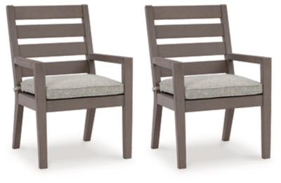 Ashley Gray/Brown Hillside Barn Arm Chair With Cushion (Set of 2)