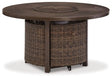 Ashley Medium Brown Paradise Trail Round Fire Pit Table | Home Elegance USA
