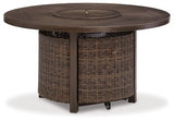 Ashley Medium Brown Paradise Trail Round Fire Pit Table - P750 - 776 - Home Elegance USA - 1