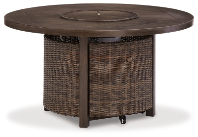 Ashley Medium Brown Paradise Trail Round Fire Pit Table