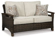 Ashley Medium Brown Paradise Trail Loveseat w/Cushion | Home Elegance USA
