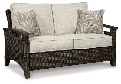 Ashley Medium Brown Paradise Trail Loveseat w/Cushion - P750 - 835 - Home Elegance USA - 1