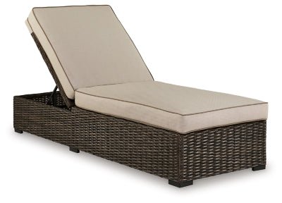 Ashley Brown Coastline Bay Chaise Lounge with Cushion | Home Elegance USA