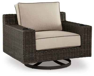 Ashley Brown Coastline Bay Swivel Lounge w/ Cushion - P784 - 821 - Home Elegance USA - 1