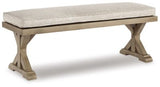 Ashley Beige Beachcroft Bench with Cushion | Home Elegance USA