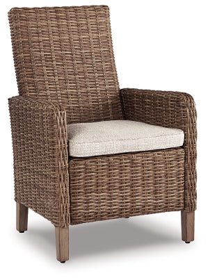 Ashley Beige Beachcroft Arm Chair With Cushion (Set of 2)