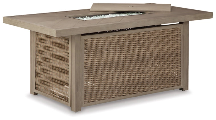 Beige Beachcroft Rectangular Fire Pit Table | Ashley