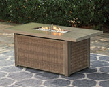 Beige Beachcroft Rectangular Fire Pit Table | Ashley