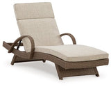 Ashley Beige Beachcroft Chaise Lounge with Cushion | Home Elegance USA