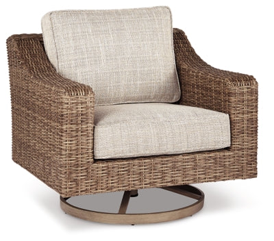 Ashley Beige Beachcroft Swivel Lounge Chair (Set of 1)