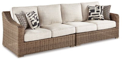 Ashley Beige Beachcroft RAF/LAF Loveseat w/CUSH (Set of 2)