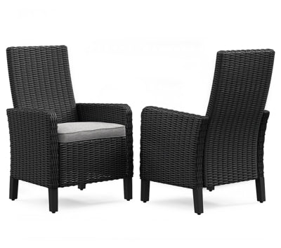 Ashley Black/Light Gray Beachcroft Arm Chair With Cushion (Set of 2)