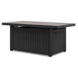 Black/Light Gray Beachcroft Rectangular Fire Pit Table | Ashley