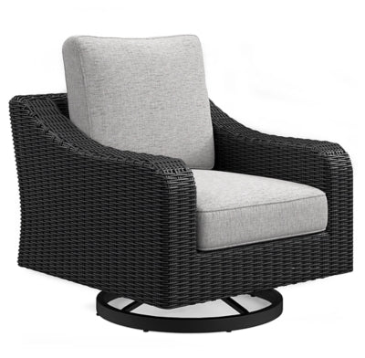 Ashley Black/Light Gray Beachcroft Swivel Lounge Chair (Set of 1)