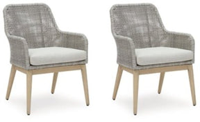 Ashley Gray Seton Creek Arm Chair With Cushion (Set of 2) | Home Elegance USA
