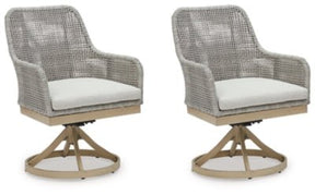 Ashley Gray Seton Creek Swivel Chair w/Cushion (Set of 2) | Home Elegance USA