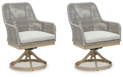 Ashley Gray Seton Creek Swivel Chair w/Cushion (Set of 2)