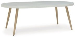 Ashley White Seton Creek Oval Dining Table w/UMB OPT | Home Elegance USA