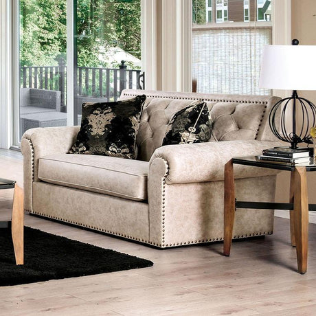 Parshall Traditional Sofa and Loveseat by Furniture of America