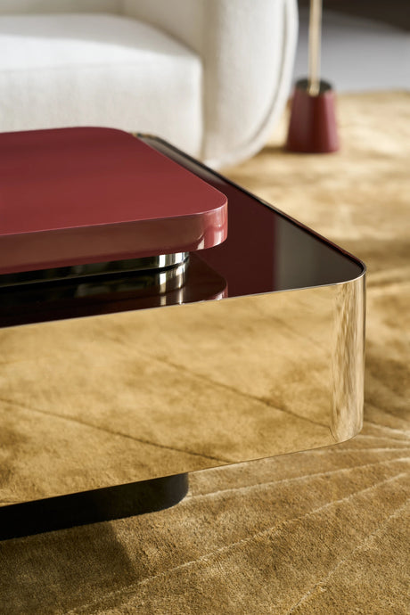 Periphery Cocktail Table with Smoked Bronze Mirror Top | Caracole Classic