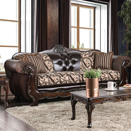 Quirino Traditional Sofa and Loveseat by Furniture of America Furniture of America