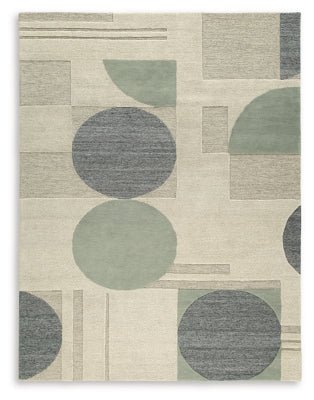 Ashley Linen/Blue/Green Dallane Large Rug - R406351 - Home Elegance USA - 1