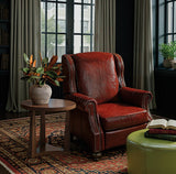 Drake Manual Recliner in Red Balmoral Cornwall Leather | Hooker Furniture