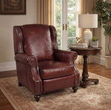 Drake Manual Recliner in Red Balmoral Cornwall Leather | Hooker Furniture