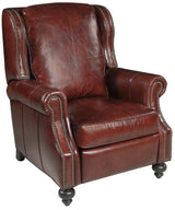Drake Manual Recliner in Red Balmoral Cornwall Leather | Hooker Furniture